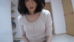The young woman took off her underwear and got internal creampie