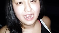 Very Cute asian teen swallow a big load