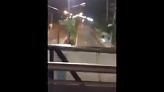 Asian coule hard sex on flyover at bangkok
