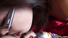 Cute Asian Teen Going Down On Her Friend