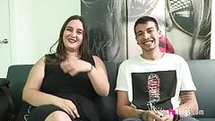 Chubby brunette has always wanted to be drilled by JD’s meat
